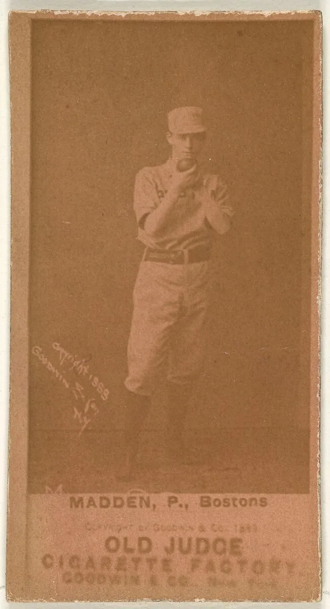 Madden, Pitcher, Boston, from the Old Judge series (N172) for Old Judge Cigarettes — Goodwin & Company