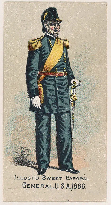 General, United States Army, 1886, from the Military Series (N224) issued by Kinney Tobacco Company to promote Sweet Caporal Cigarettes — Kinney Brothers Tobacco Company