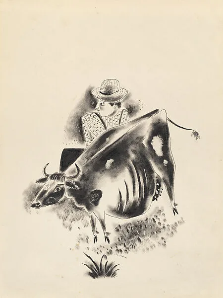 Milking the Cow — Yasuo Kuniyoshi