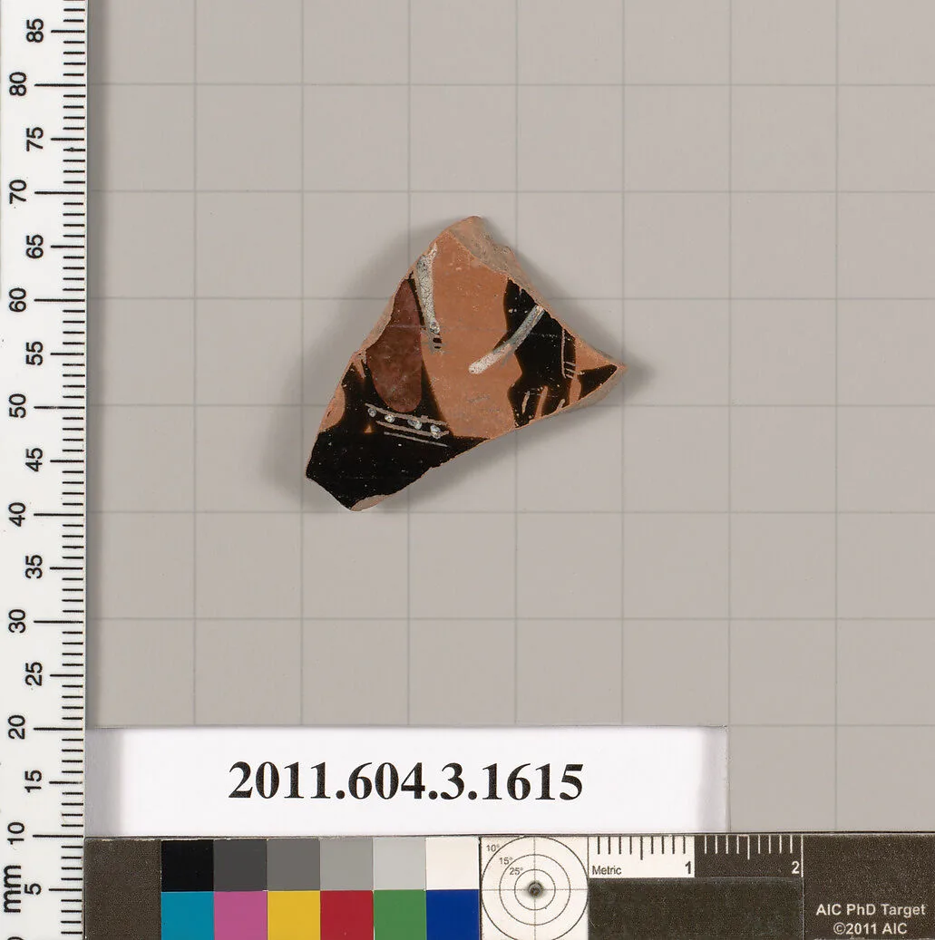 Terracotta fragment of a kylix: Band cup (drinking cup) — Unknown