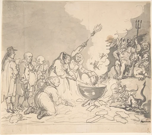 Study for "A charm for democracy, reviewed, analyzed, and destroyed January 1, 1799" (recto and verso)