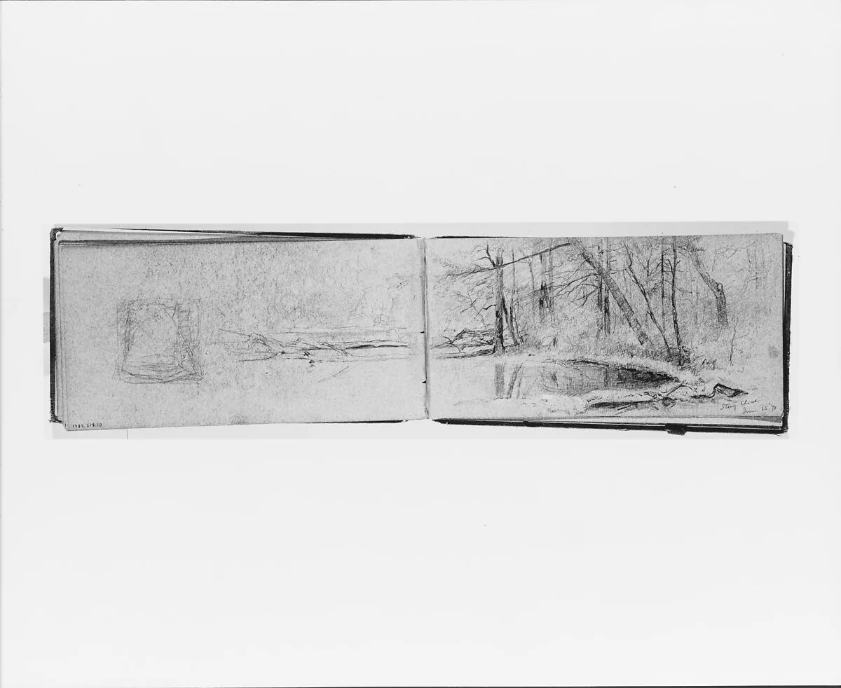 Stony Clove, June 26, 1870; Landscape Composition (verso, from sketchbook) — Jervis McEntee