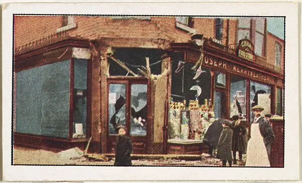 Card No. 214, First Photos From Scarborough Showing Ruins Caused by German Bombardment, from the World War I Scenes series (T121) issued by Sweet Caporal Cigarettes — Underwood & Underwood|American Tobacco Company