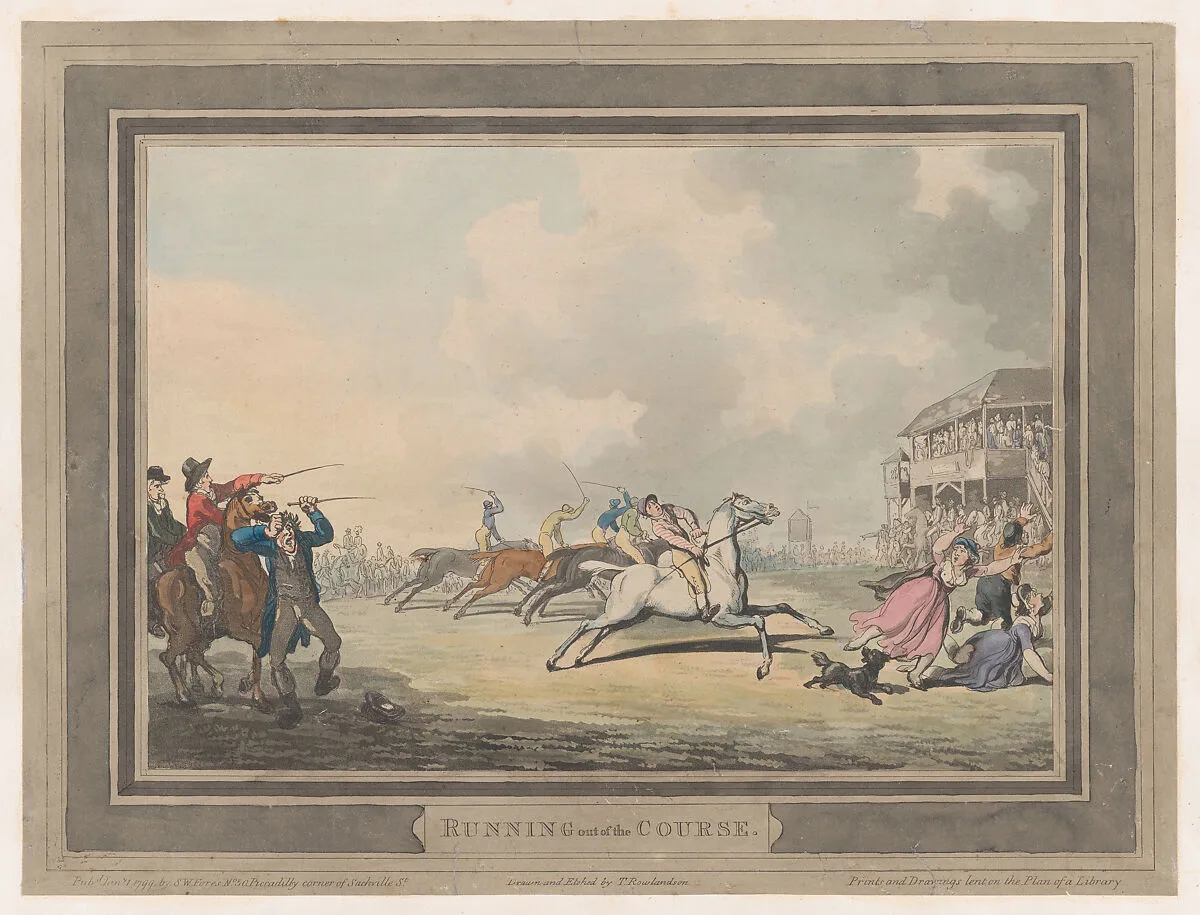 Running out of the Course — S. W. Fores|Thomas Rowlandson
