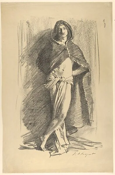 Study of a Young Man in a Cloak, Standing — John Singer Sargent