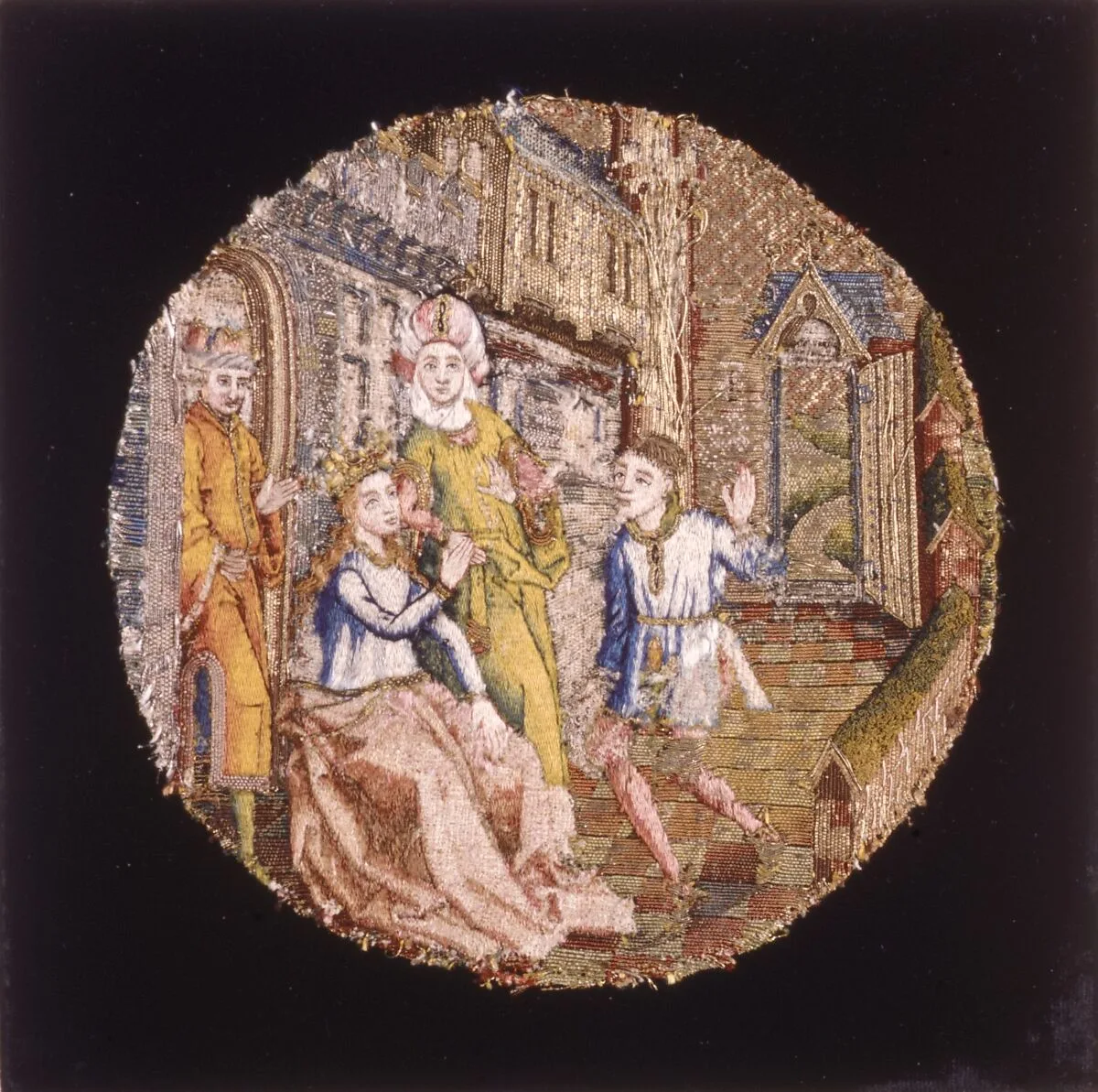Saint Catherine Listening to the Crowds on Their Way to the Temple to Worship Idols — Unknown