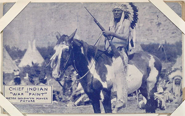 Chief Indian in "War Paint" from Western Stars or Scenes Exhibit Cards series (W412) — Unknown