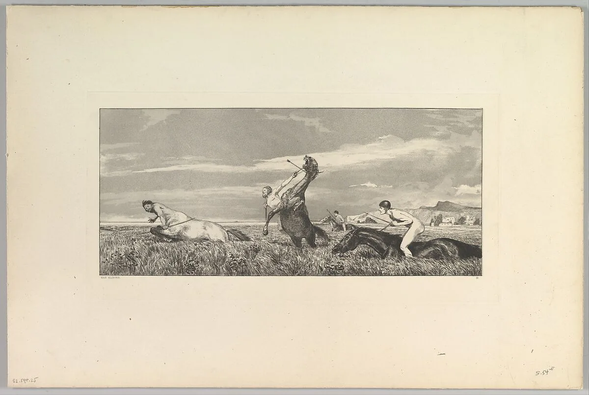 Verfolgter Centaur, from the series Intermezzi — Max Klinger