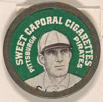 Clarke, Pittsburgh Pirates (green), from the Domino Discs series (PX7), issued by Kinney Brothers — Kinney Brothers Tobacco Company