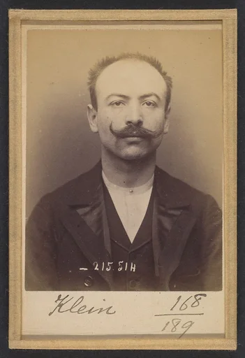 Klein. Louis. 25 ans, né le 8/8/67 à Colmar (Alsace). Employé de commerce. Anarchiste. 11/3/94.