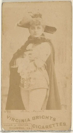 Card 495, Leila Farrell, from the Actors and Actresses series (N45, Type 1) for Virginia Brights Cigarettes