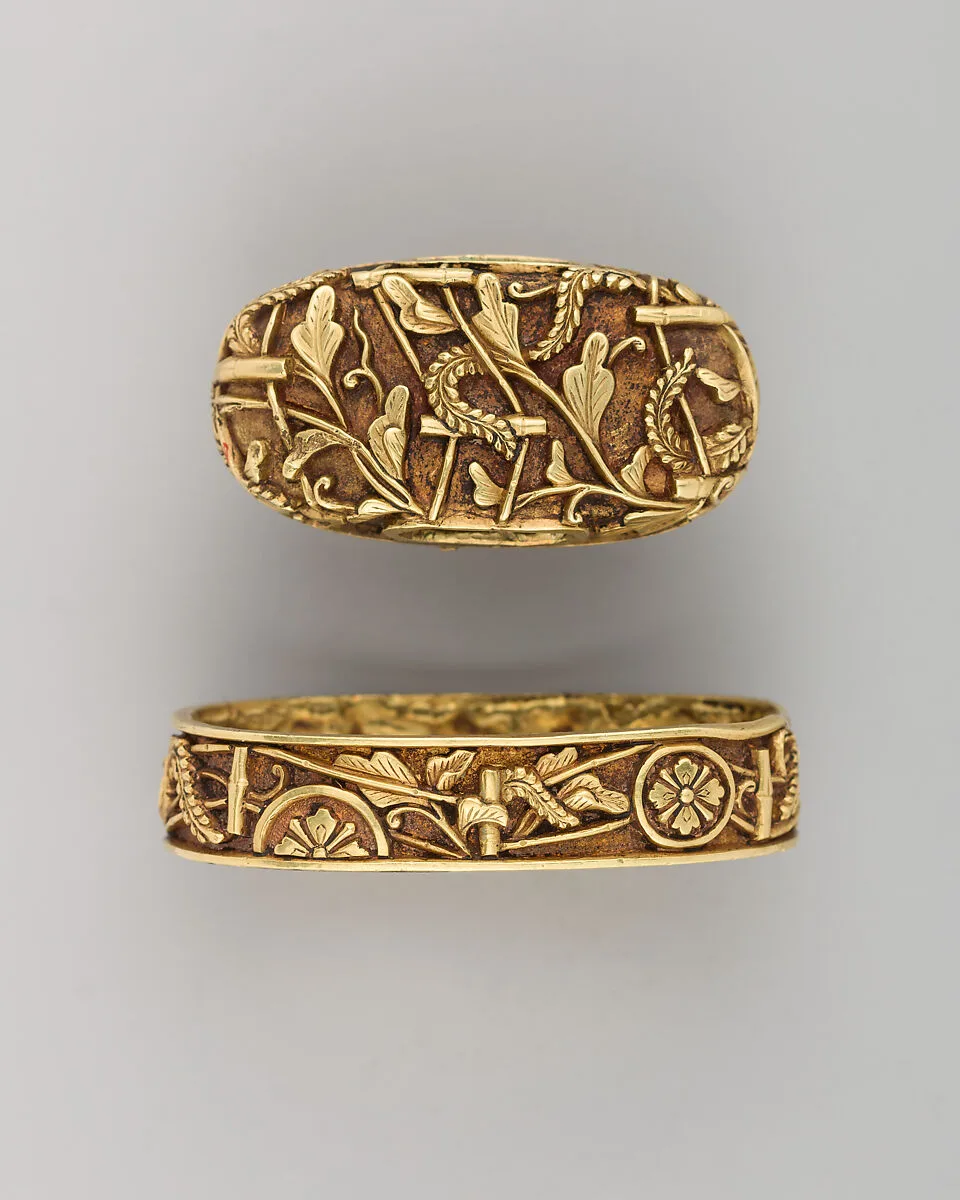 Sword-Hilt Collar and Pommel (Fuchigashira) — Unknown