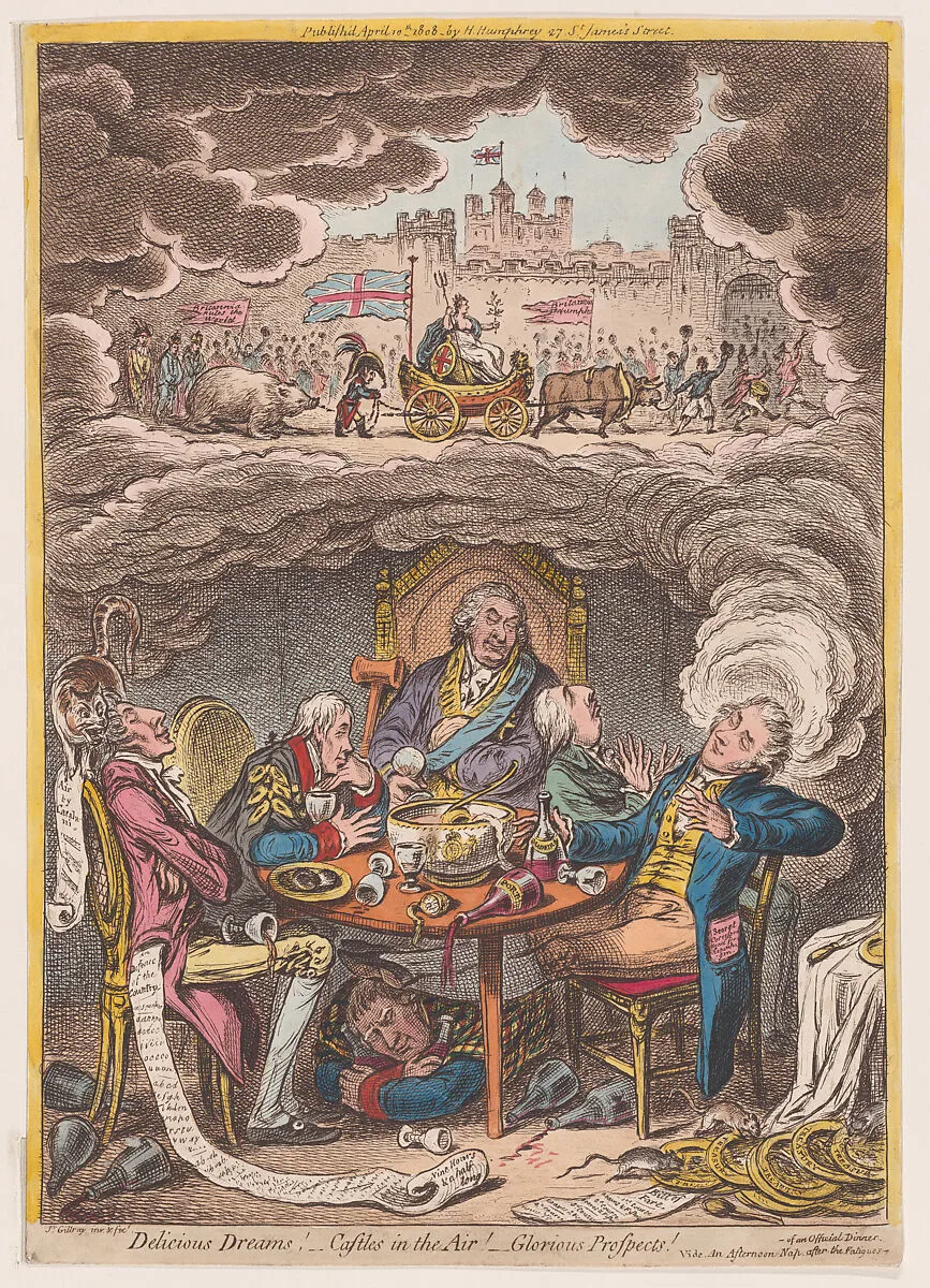 Delicious Dreams! –Castles in the Air! –Glorious Prospects! — James Gillray|Hannah Humphrey