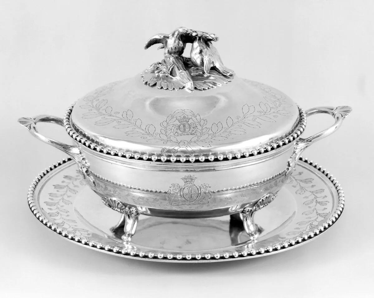 Vegetable dish with cover and tray — Jean-François-Nicolas Carron