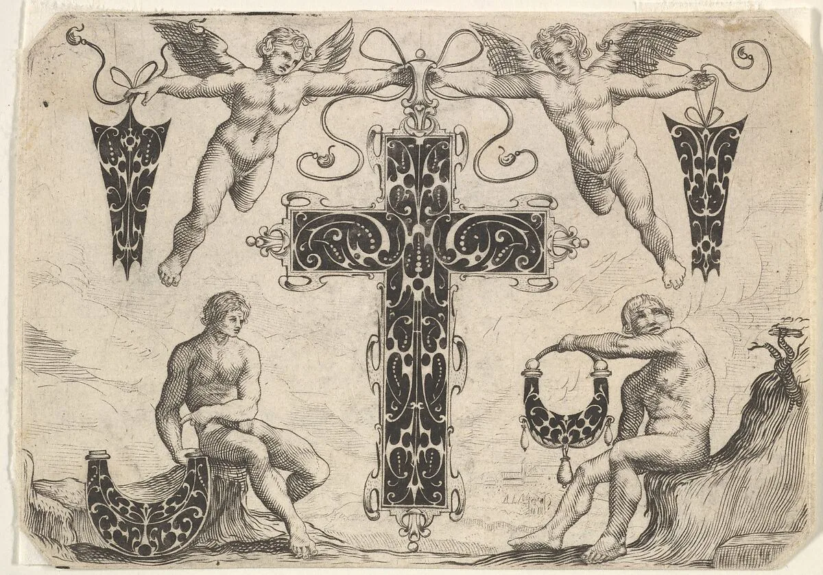 Cross-shaped Pendant and Four Other Motifs — Giovanni Battista Costantini
