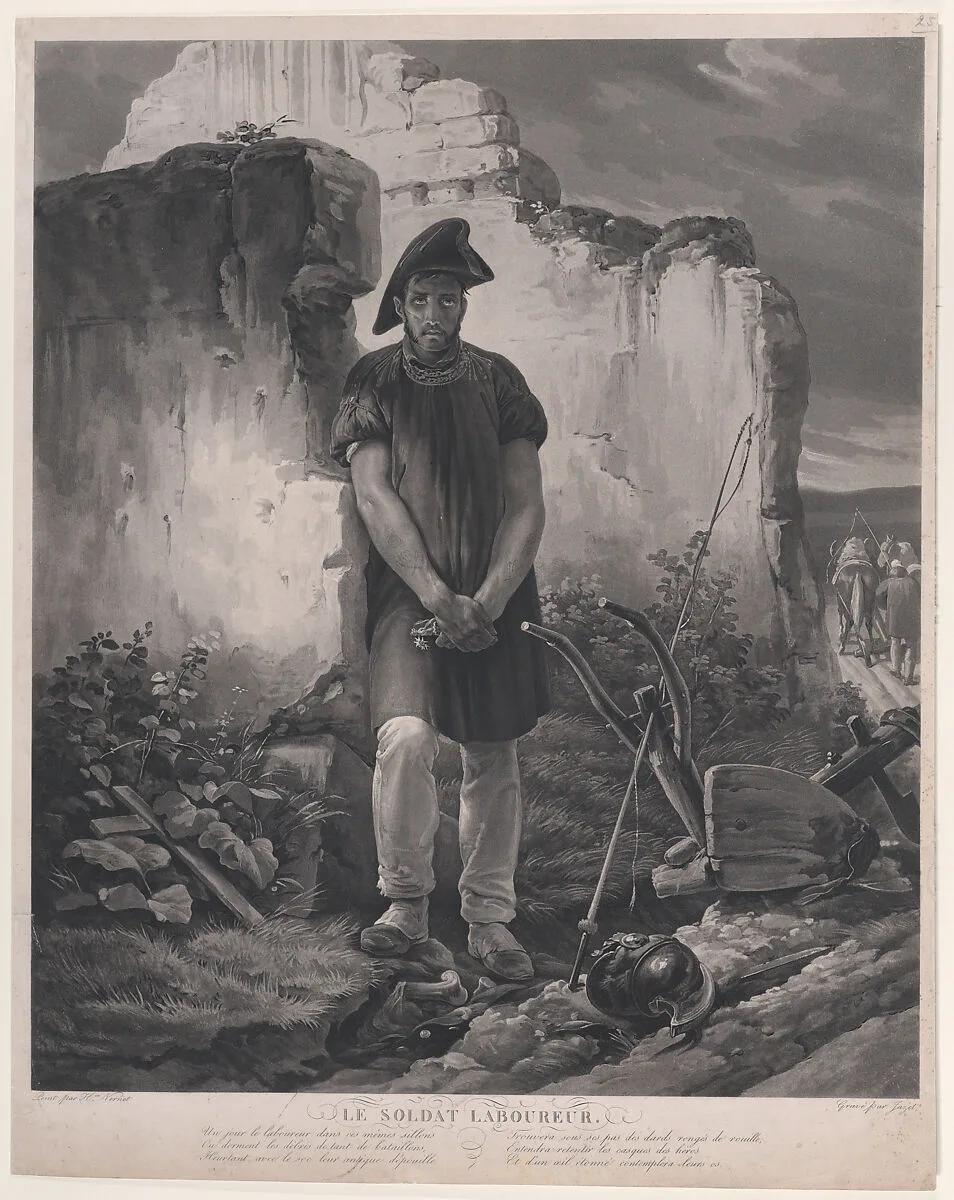 The Plowing Soldier, after Horace Vernet — Jean Pierre Marie Jazet|Horace Vernet