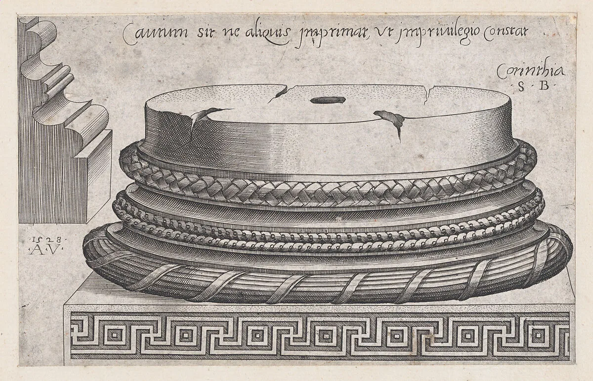 Speculum Romanae Magnificentiae: Corinthian base — Agostino Veneziano (Agostino dei Musi)