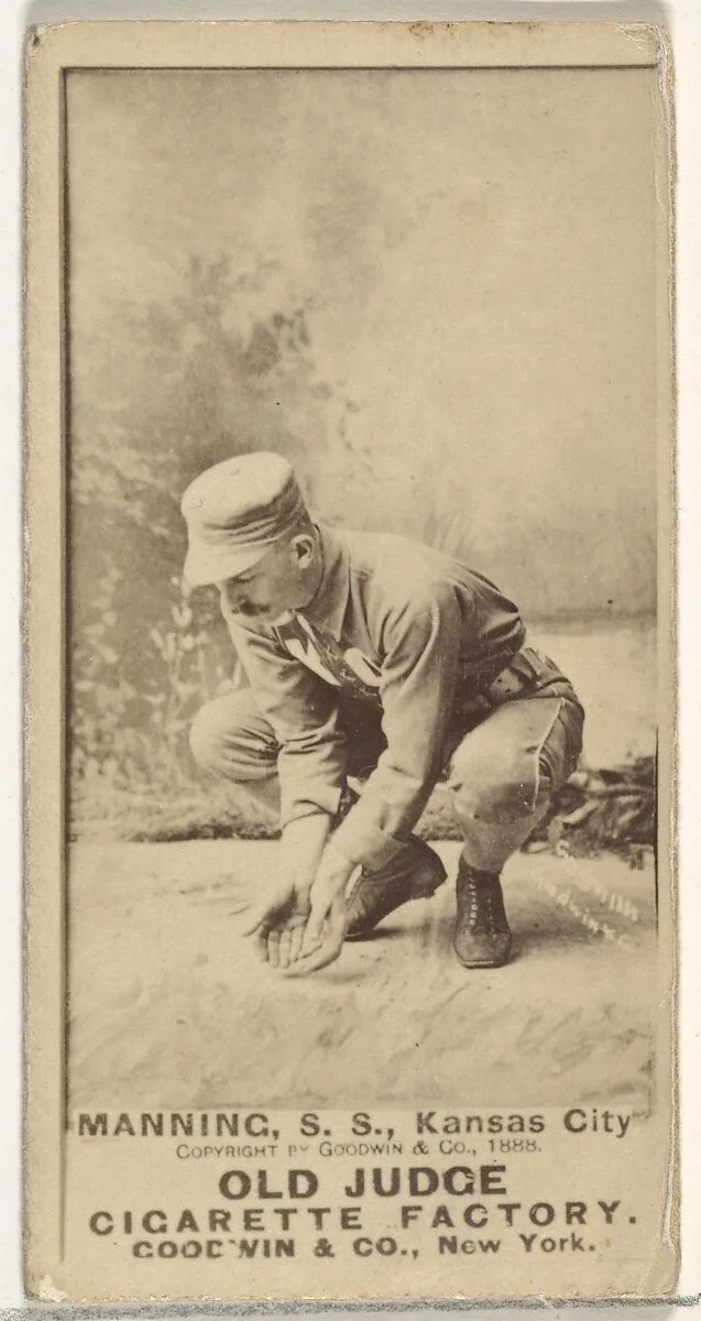 James H. "Jim" Manning, Shortstop, Kansas City Cowboys, from the Old Judge series (N172) for Old Judge Cigarettes — Goodwin & Company