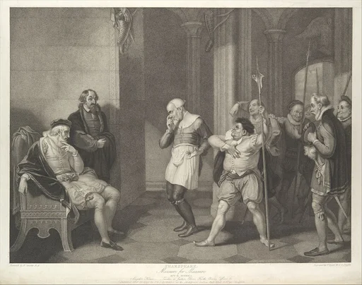 Angelo's House–Escalus, a Justice, Elbow, Froth, Clown, Officers, etc. (Shakespeare, Measure for Measure, Act 2, Scene 1)