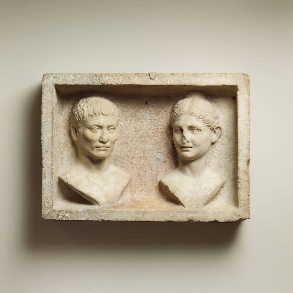 Marble grave relief with two portrait busts — Unknown