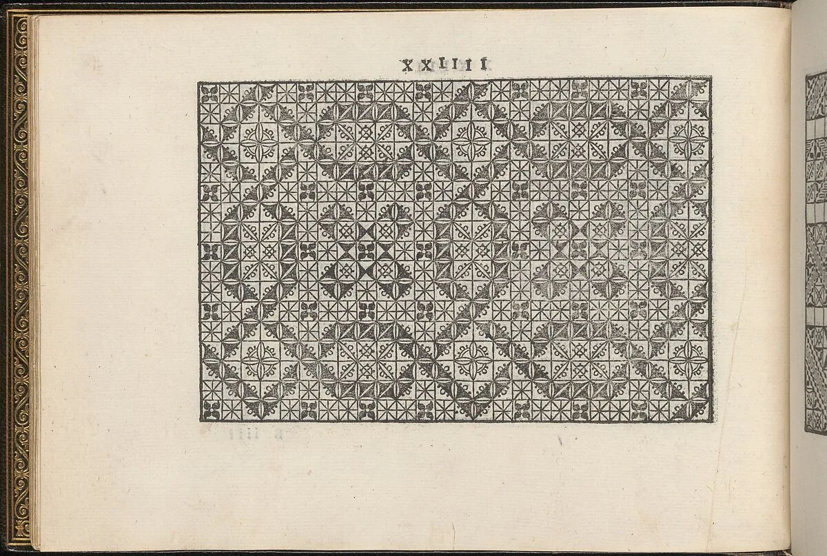 La Vera Perfettione del Disegno di varie sorti di recami, page 12 (verso) — Giovanni Ostaus|Giuseppe Salviati (Giuseppe Porta, called Il Salviati)