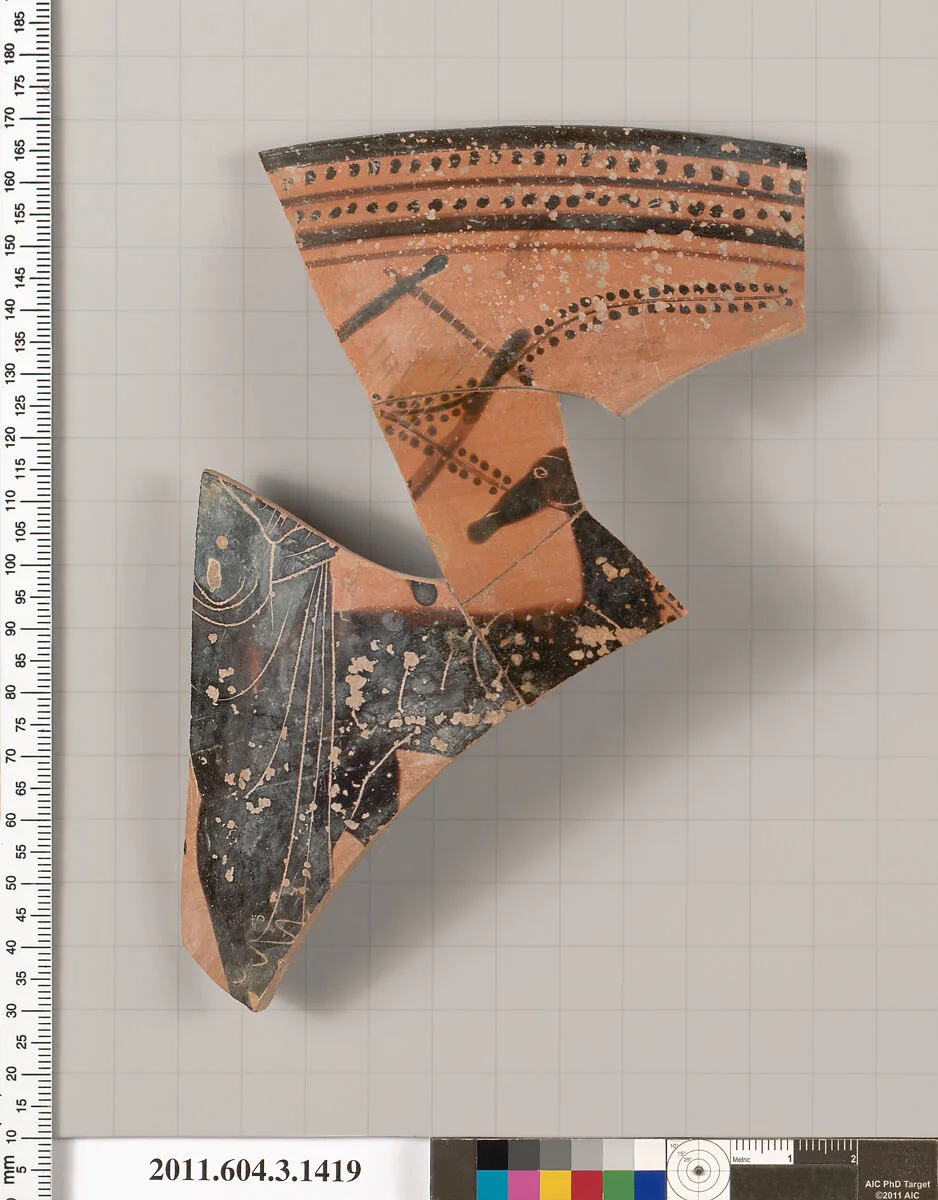 Terracotta rim fragment of a skyphos (deep drinking cup) — Unknown