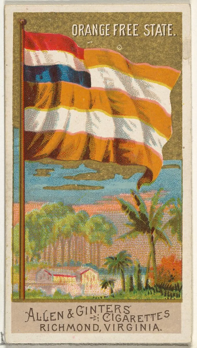Orange Free State, from Flags of All Nations, Series 2 (N10) for Allen & Ginter Cigarettes Brands — Allen & Ginter