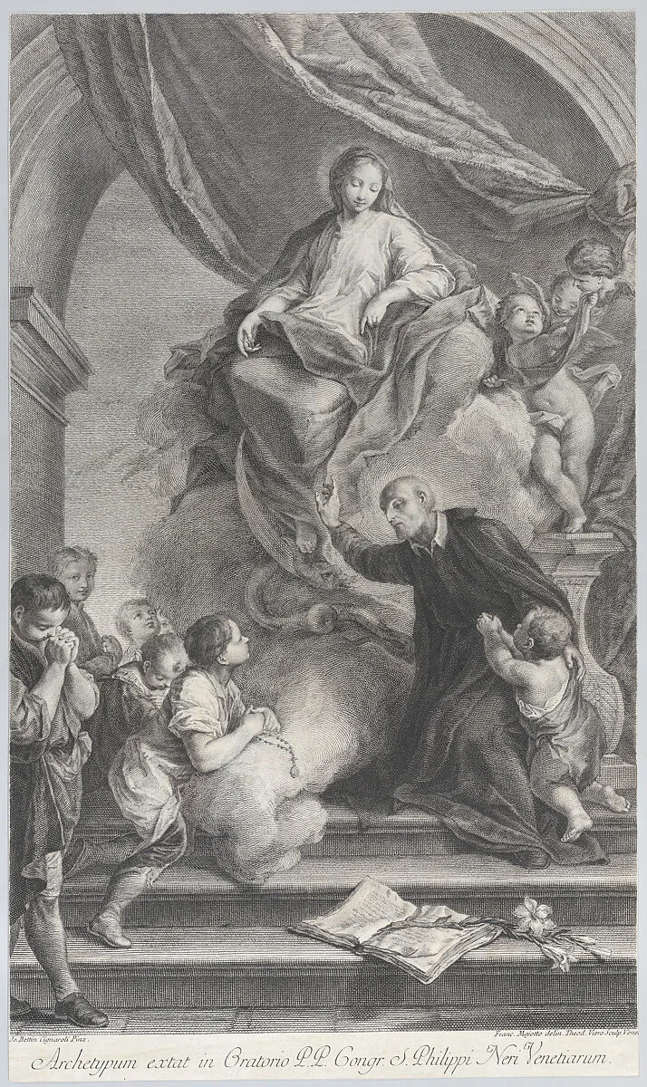 The Virgin appearing to San Filippo Neri — Teodoro Viero|Francesco Maggiotto|Giambettino Cignaroli