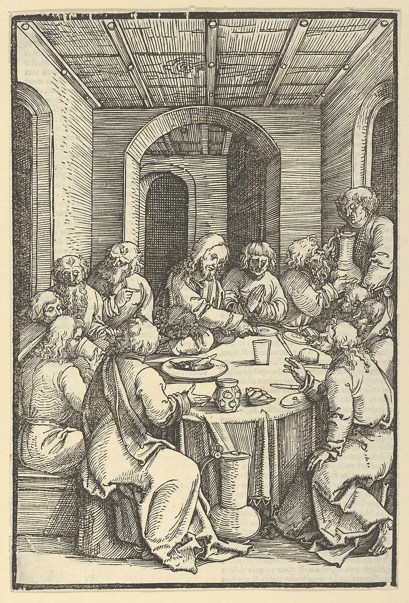 The Last Supper, from Speculum passionis domini nostri Ihesu Christi — Hans Schäufelein|Ulrich Pinder|Friedrich Peypus