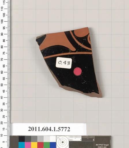 Terracotta fragment of a kylix: eye-cup (drinking cup)