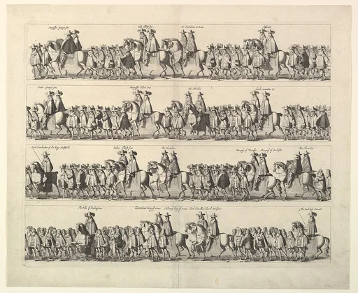 Coronation Procession of Charles II Through London (from John Ogilby's "The Entertainment of...Charles II," London, 1662)