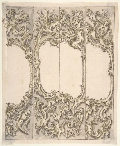Designs for One Half of a Cartouche in the Rococo style