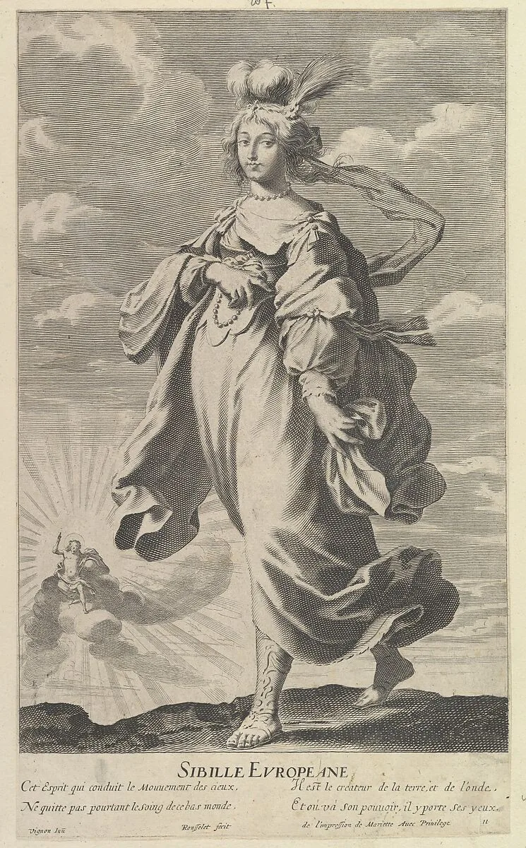 Sibyl of Europe, from La Galerie des femmes fortes — Abraham Bosse|Pierre Mariette|Gilles Rousselet|Claude Vignon