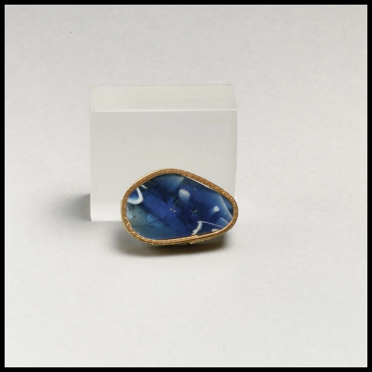 Glass mosaic ribbed bowl fragment — Unknown