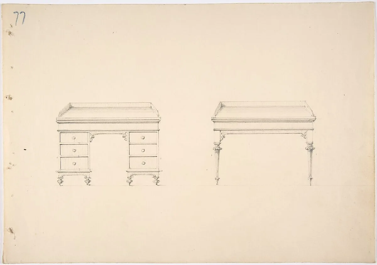 Design for Two Desks — Anonymous, British, 19th century