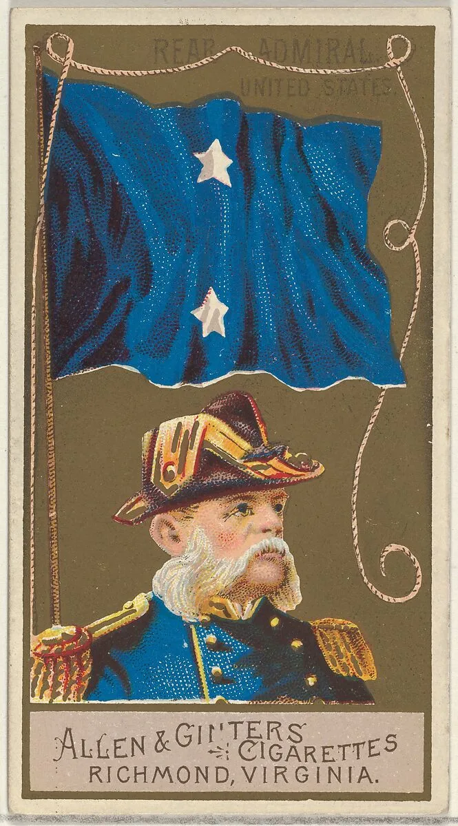 Rear Admiral, United States, from the Naval Flags series (N17) for Allen & Ginter Cigarettes Brands — Allen & Ginter