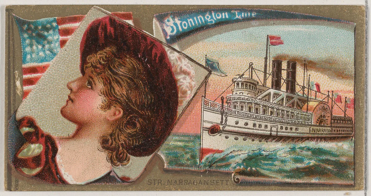 Steamship Narragansett, Stonington Line, from the Ocean and River Steamers series (N83) for Duke brand cigarettes — W. Duke, Sons & Co.