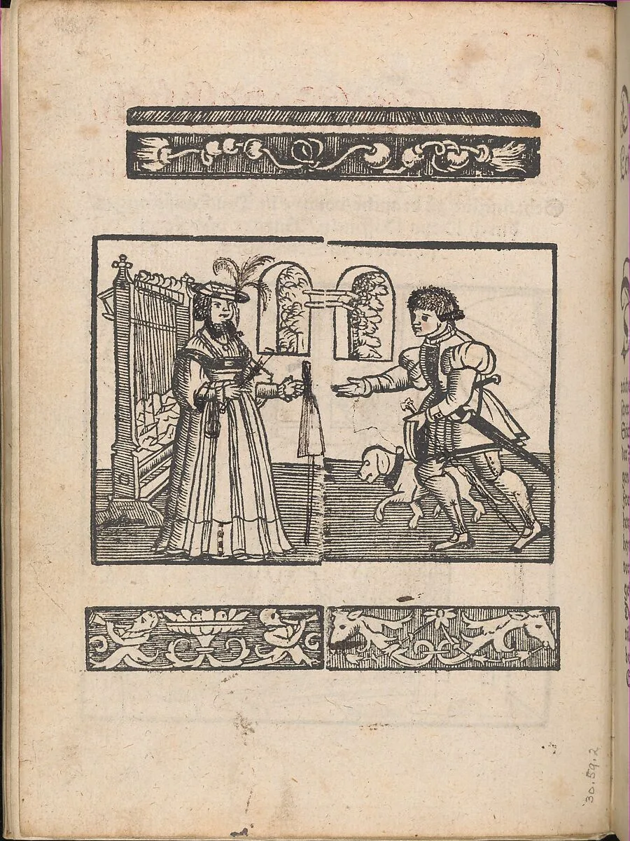 New Modelbüch allen Nägerin u. Sydenstickern (title page verso, 1v) — Hans Hoffman|Jacob Frölich