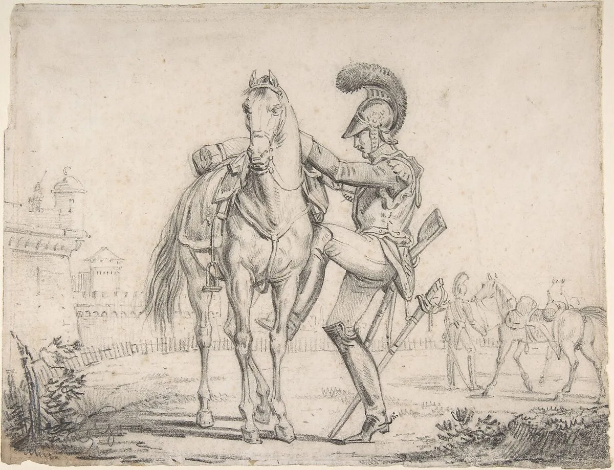 Soldier Mounting a Horse — Théodore Gericault