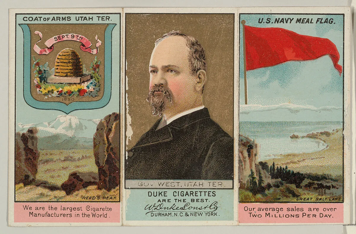 Governor West, Utah Territory, from "Governors, Arms, Etc." series (N133-2), issued by Duke Sons & Co. — W. Duke, Sons & Co.