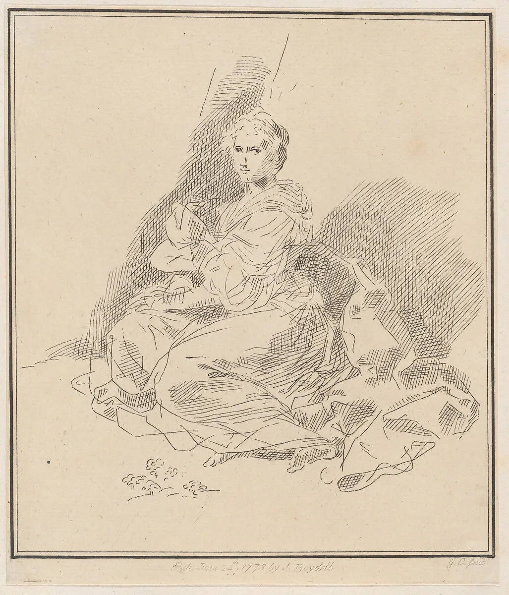 Female figure seated in a long dress — John Boydell|Giuseppe Canale