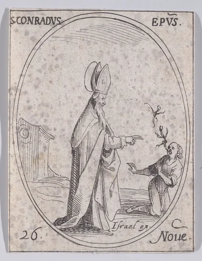 S. Conrad, évêque (St. Conrad, Bishop), November 26th, from "Les Images De Tous Les Saincts et Saintes de L'Année" (Images of All of the Saints and Religious Events of the Year)