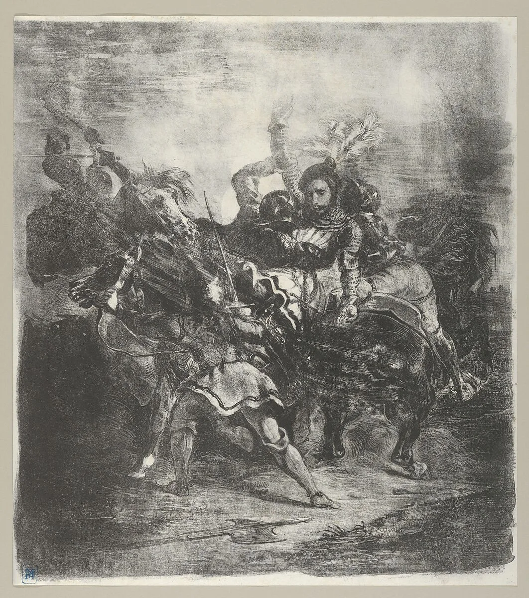 Weislingen attacked by Goetz's Men — Eugène Delacroix