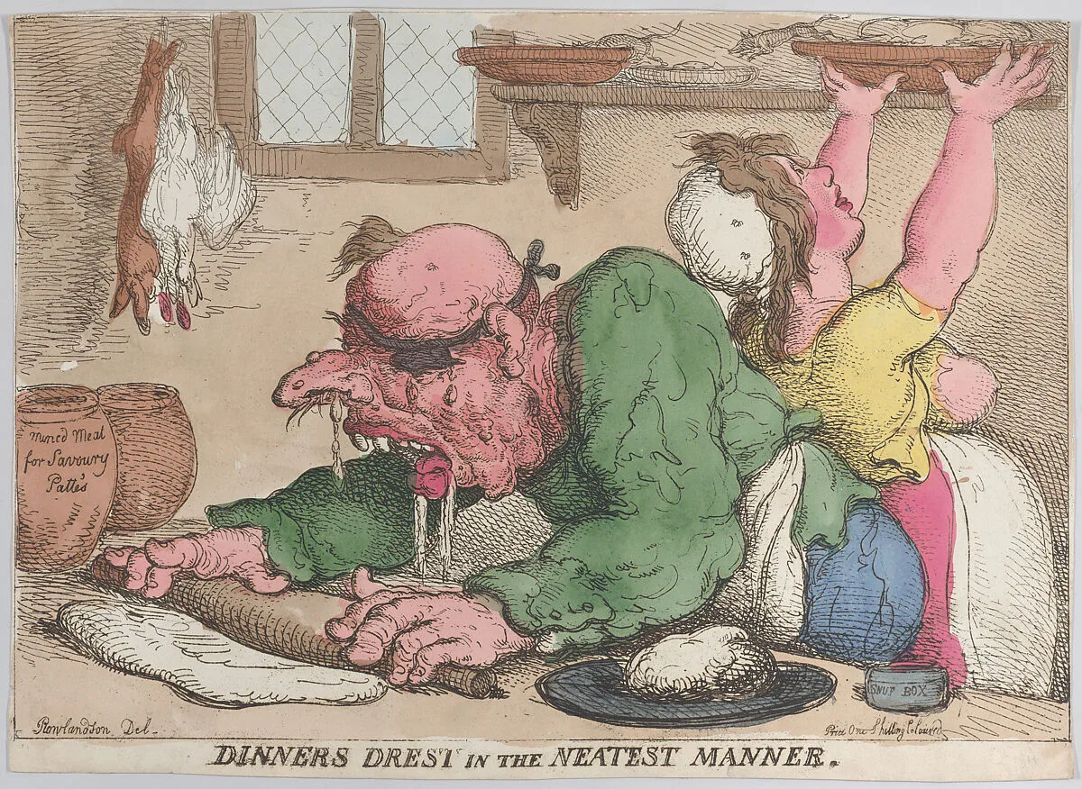 Dinners Drest in the Neatest Manner — Thomas Rowlandson|Thomas Tegg