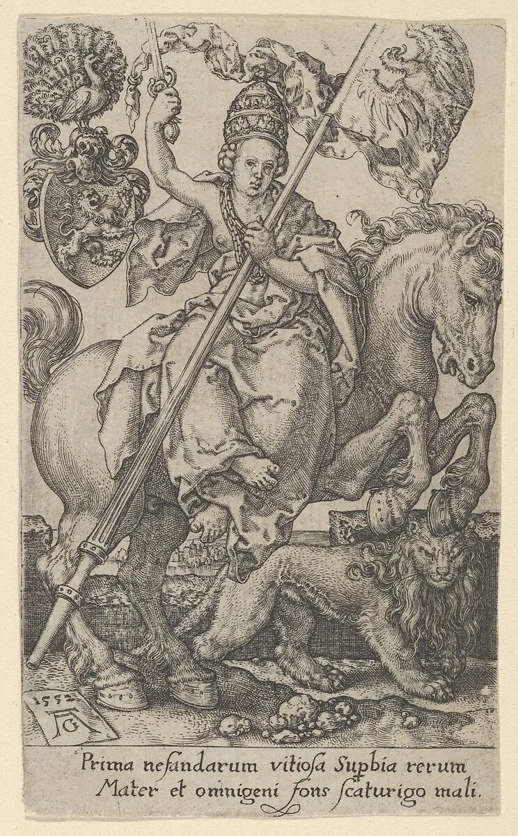 Pride, from The Vices — Heinrich Aldegrever
