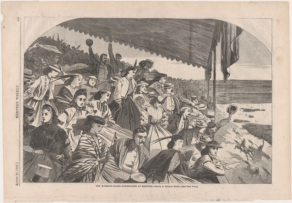 Our Watering Places – Horse Racing at Saratoga (from "Harper's Weekly," Vol. IX) — Winslow Homer|Harper's Weekly|Harper & Brothers