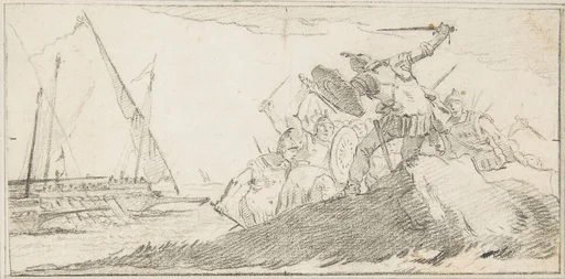 Illustration for a Book: Battle by the Sea Coast