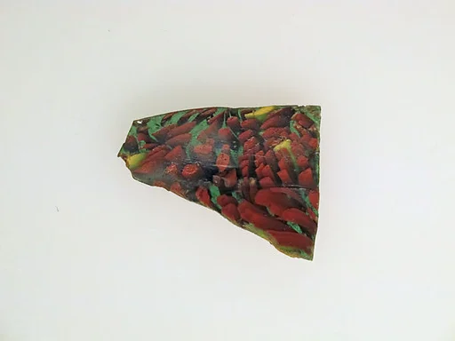 Glass mosaic plate fragment