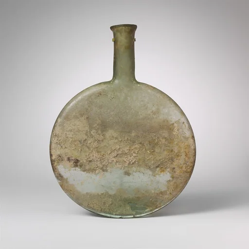 Glass lentoid bottle