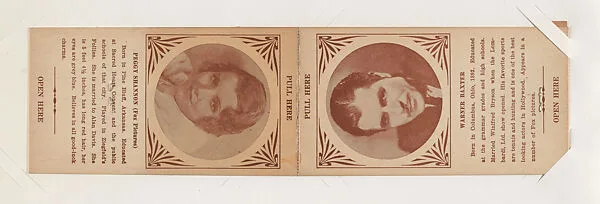 Peggy Shannon and Warner Baxter from Star Folders Special Cards (W439) — Unknown